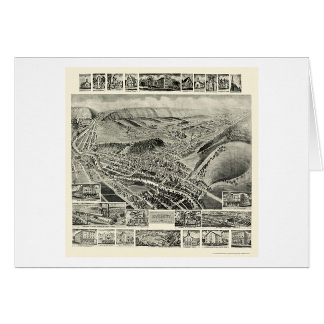 Everett, PA Panorama Kaart - 1905 (Voorkant Horizontaal)