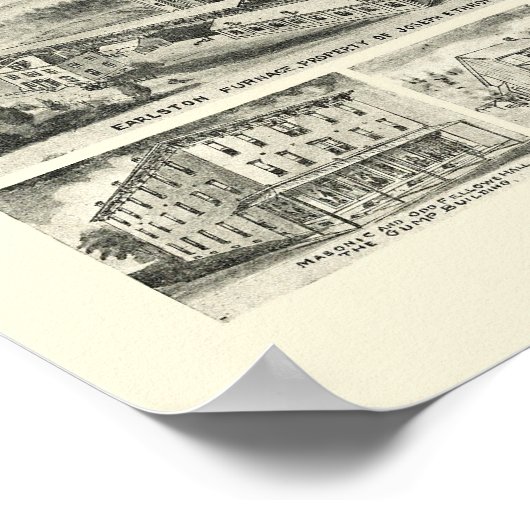 Everett, PA Panorama Kaart - 1905 Poster (Hoek)