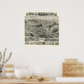 Everett, PA Panorama Kaart - 1905 Poster (Keuken)