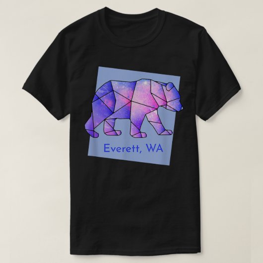 Everett WA Galaxy Bear Abstract Geometrical Animal T-shirt (Design voorkant)