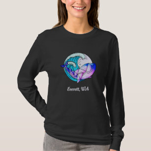 Everett Wa Japanse verf Geometric Orca Killer Wh T-shirt