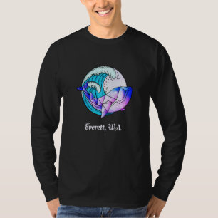 Everett Wa Japanse verf Geometric Orca Killer Wh T-shirt