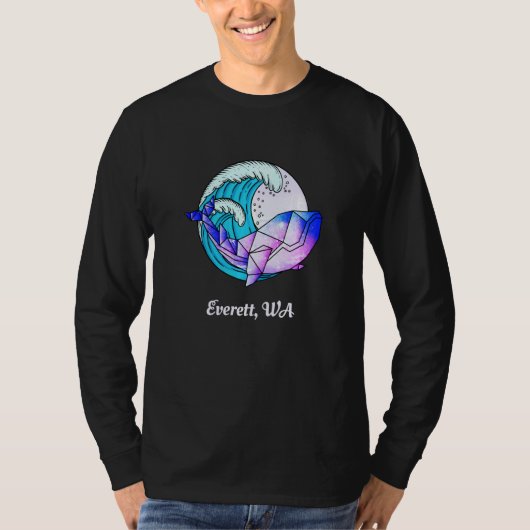 Everett Wa Japanse verf Geometric Orca Killer Wh T-shirt (Voorkant)