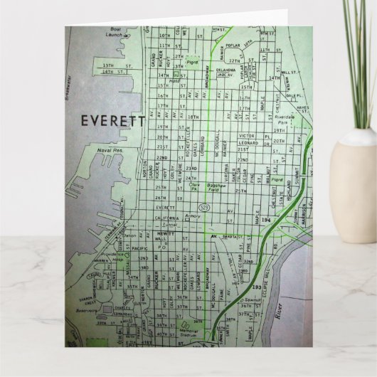 Everett, WA  kaart (Voorkant)