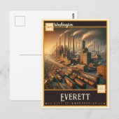 Everett, Washington| Antiek Briefkaart (Voorkant / Achterkant)