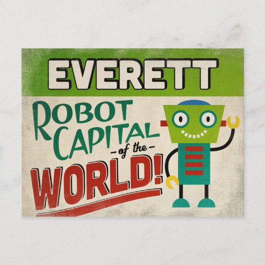 Everett Washington Robot - Funny Briefkaart (Voorkant)