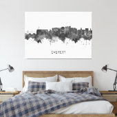 Everett Washington Skyline BW Canvas Afdruk (Insitu (Slaapkamer))