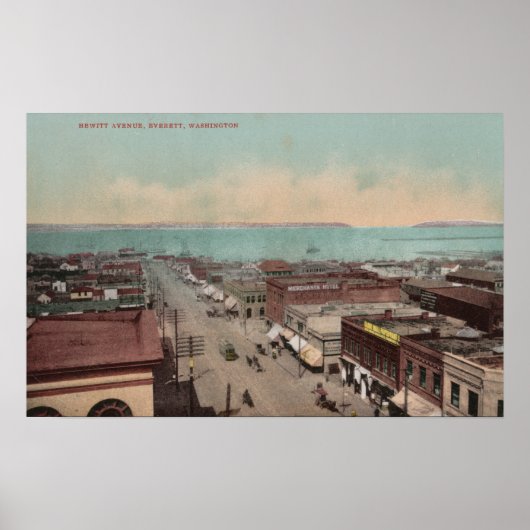 Everett, WAView of Hewitt Ave.Everett, WA Poster (Voorkant)