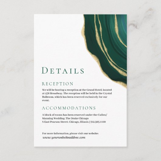 Everglade groene agaat edelsteen informatiekaartje (Voorkant)