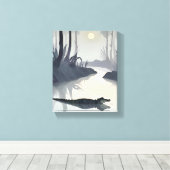 Everglades Alligator | National Park Waterverf Canvas Afdruk (Insitu (Houten vloer))