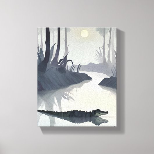 Everglades Alligator | National Park Waterverf Canvas Afdruk (Voorkant)