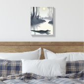 Everglades Alligator | National Park Waterverf Canvas Afdruk (Insitu (Slaapkamer))