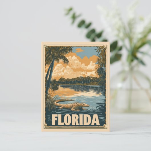 Everglades Alligator reizen Briefkaart (Staand voorkant)