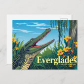 Everglades Alligator Vintage Poster Art Briefkaart (Voorkant / Achterkant)
