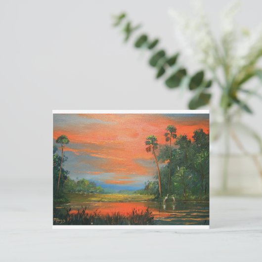 Everglades Fire Sky Briefkaart (Staand voorkant)