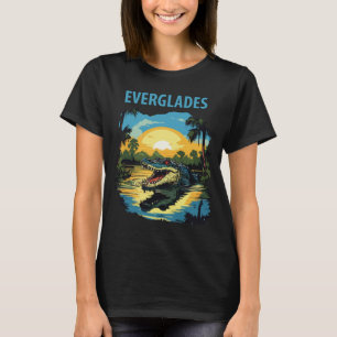 Everglades Florida Alligator Groen Reizen T-shirt