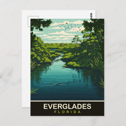 Everglades, Florida, reizen Briefkaart (Voorkant / Achterkant)