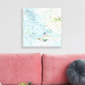 Everglades kaart canvas print (Insitu (Woonkamer))
