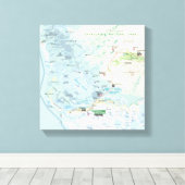 Everglades kaart canvas print (Insitu (Houten vloer))