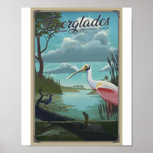 Everglades Nationaal Park Litho Kunstwerk Poster (Voorkant)