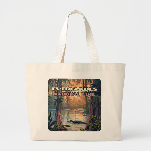 Everglades National Park Alligator Swamp Florida Grote Tote Bag (Voorkant)