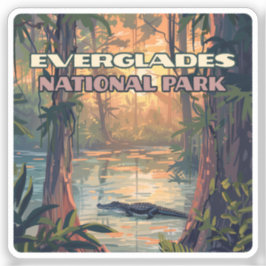 Everglades National Park Alligator Swamp Florida Sticker