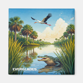Everglades National Park Florida Alligator Heron Magneet