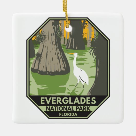 Everglades National Park Florida Egret  Keramisch Ornament (Voorkant)