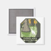 Everglades National Park Florida Egret  Magneet (Voorkant / Achterkant)