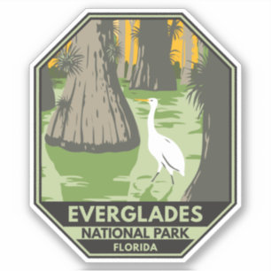 Everglades National Park Florida Egret Sticker