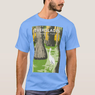 Everglades National Park Florida Egret Vintage TSh T-shirt