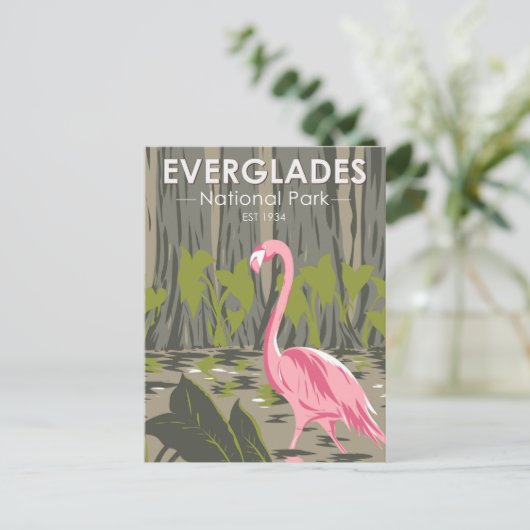 Everglades National Park Florida Flamingo  Briefkaart (Staand voorkant)