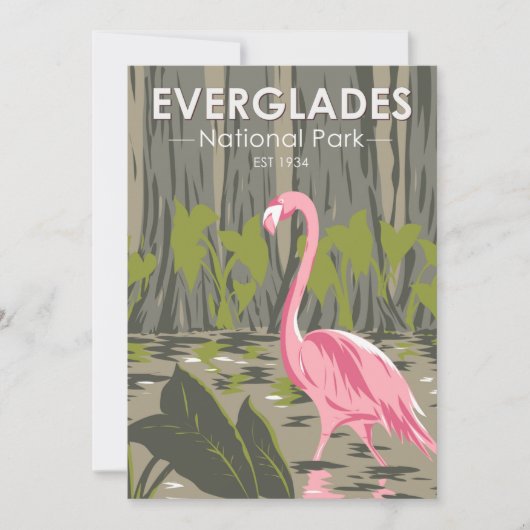 Everglades National Park Florida Flamingo  Feestdagenkaart (Voorkant)