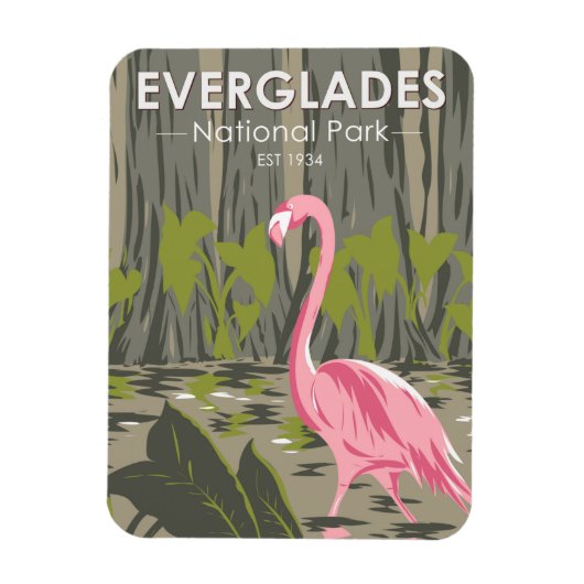 Everglades National Park Florida Flamingo  Magneet (Verticaal)