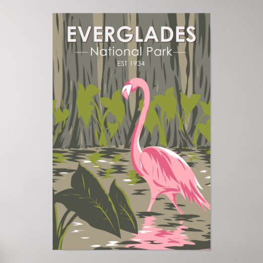 Everglades National Park Florida Flamingo  Poster (Voorkant)