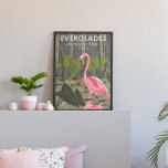 Everglades National Park Florida Flamingo  Poster<br><div class="desc">Everglades-ontwerp van vectorillustraties. Het park bestaat uit mangroeven aan de kust,  moerassen met zaadgras en winderbossen waar honderden diersoorten voorkomen.</div>