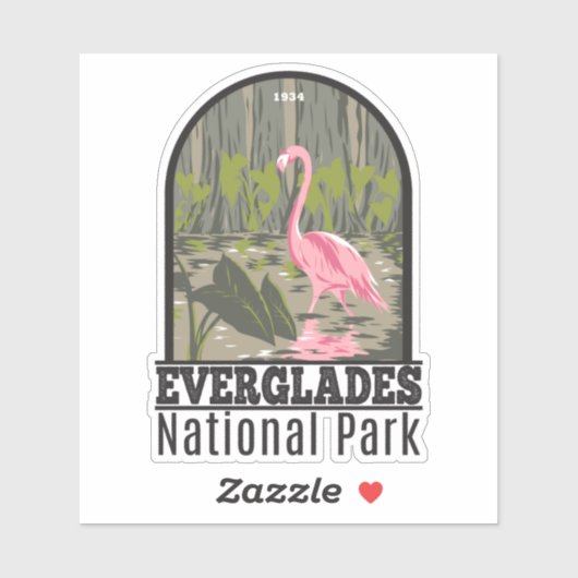 Everglades National Park Florida Flamingo  Sticker (Vel)