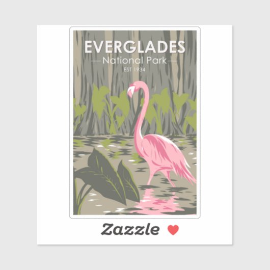 Everglades National Park Florida Flamingo Sticker (Vel)