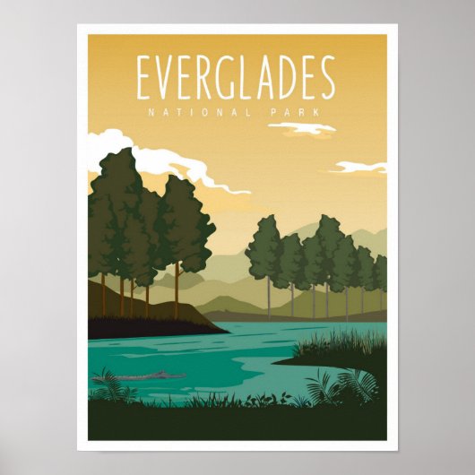 Everglades National Park Florida USA Travel Poster (Voorkant)