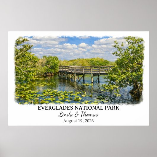 Everglades National Park Florida, Watercolor Poster (Voorkant)