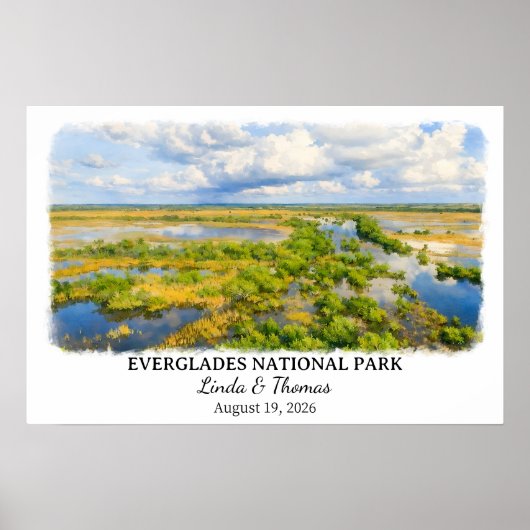 Everglades National Park Florida, Watercolor Poster (Voorkant)