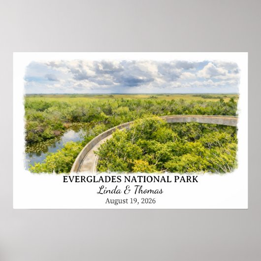 Everglades National Park Florida, Watercolor Poster (Voorkant)