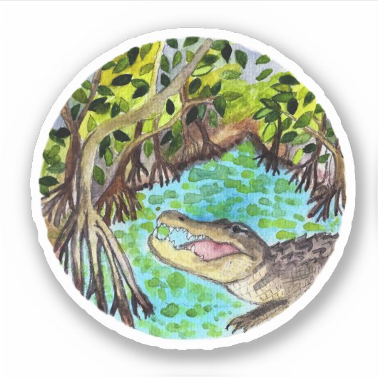 Everglades National Park Florida Waterverf Sticker (Voorkant)