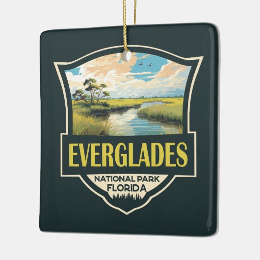 Everglades National Park Illustratie Reiskunst Keramisch Ornament (Links)