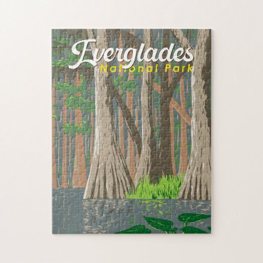 Everglades National Park Illustratie Reiskunst Legpuzzel (Verticaal)