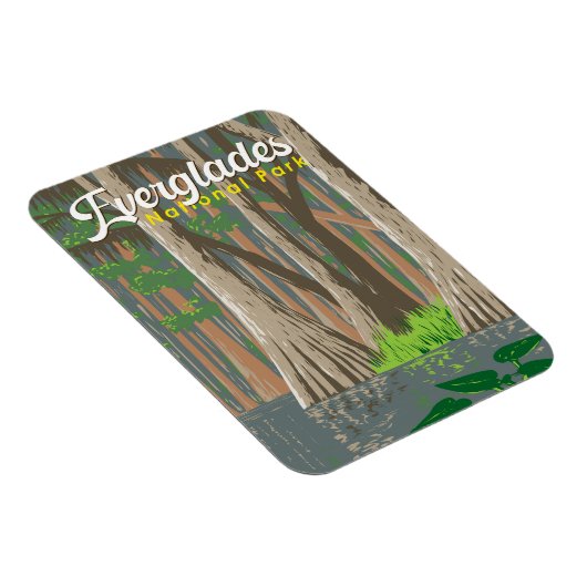 Everglades National Park Illustratie Reiskunst Magneet (Rechterzijde)