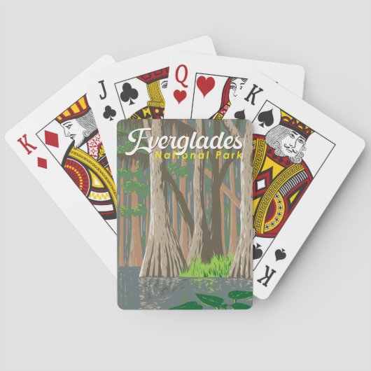Everglades National Park Illustratie Reiskunst Pokerkaarten (Achterkant)