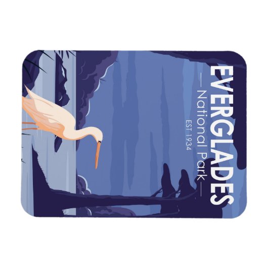 Everglades National Park Night Egret  Magneet (Horizontaal)