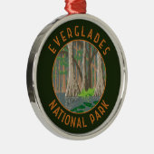 Everglades National Park Retro Distressed Circle Metalen Ornament (Rechts)