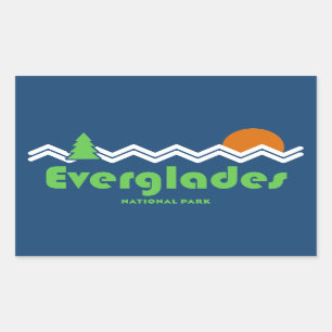 Everglades National Park Retro Rechthoekige Sticker